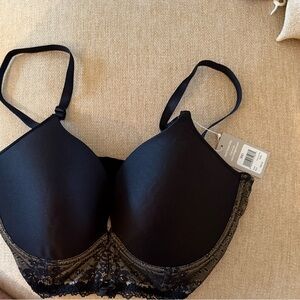 Sophisticated Black Lace Trim Bra